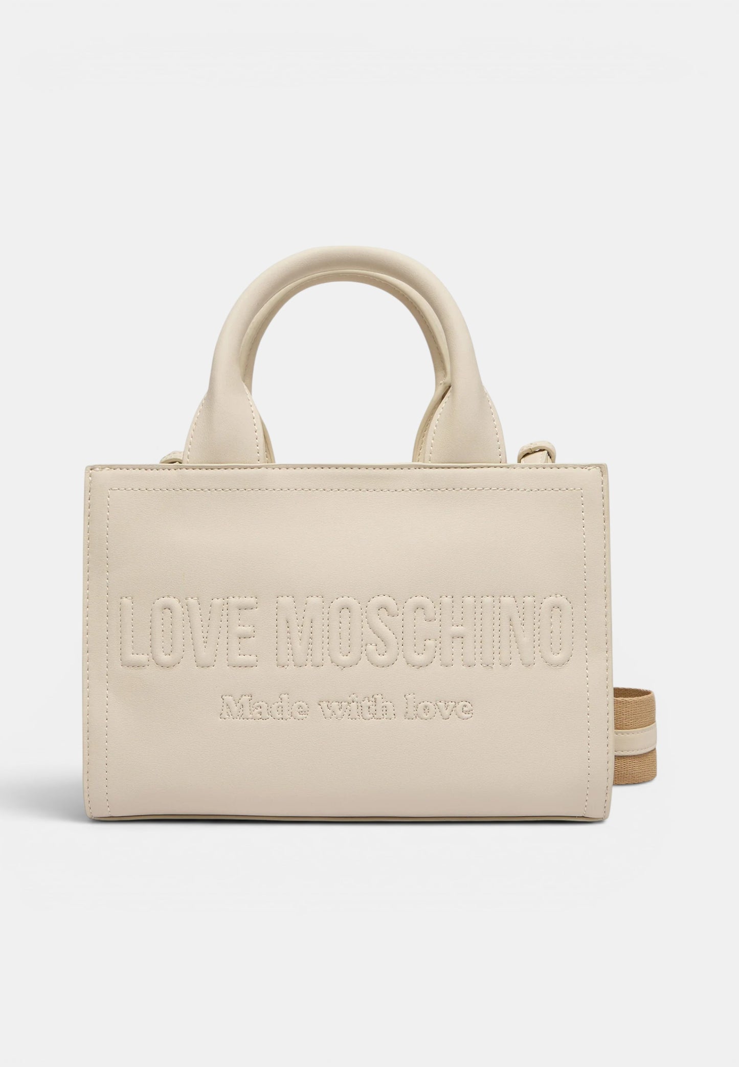 LOVE MOSCHINO - Borsa A Mano Signature Avorio