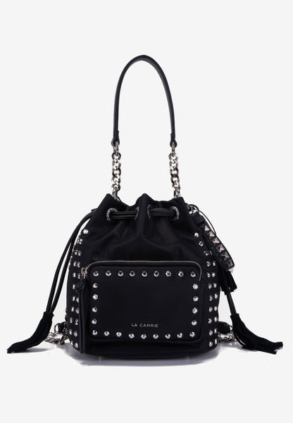 LA CARRIE - Secchiello Dark Nylon Borchie Nero