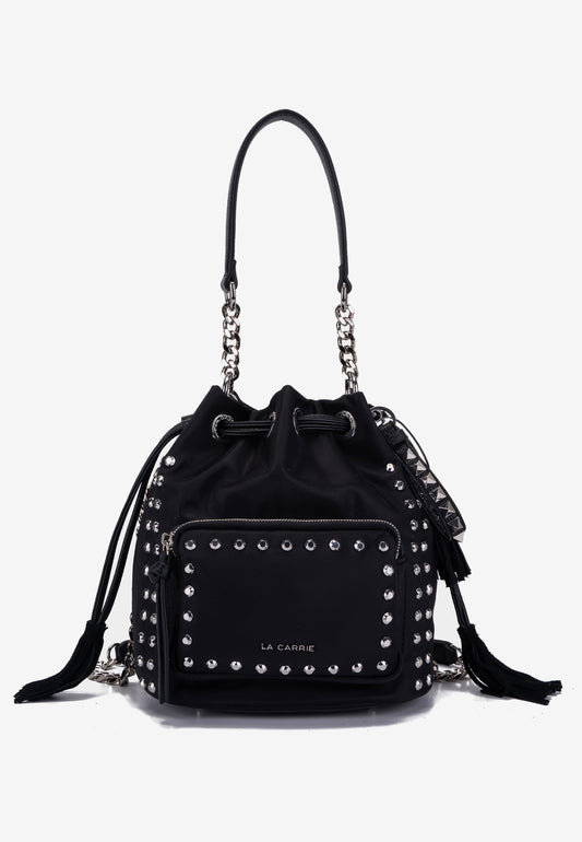 LA CARRIE - Secchiello Dark Nylon Borchie Nero