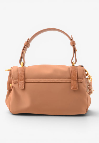 LA CARRIE - Borsa Satchel Dark Nylon Cuoio