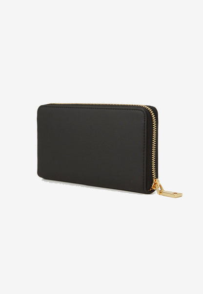 LOVE MOSCHINO - Portafoglio Zip Around Lettering Nero oro