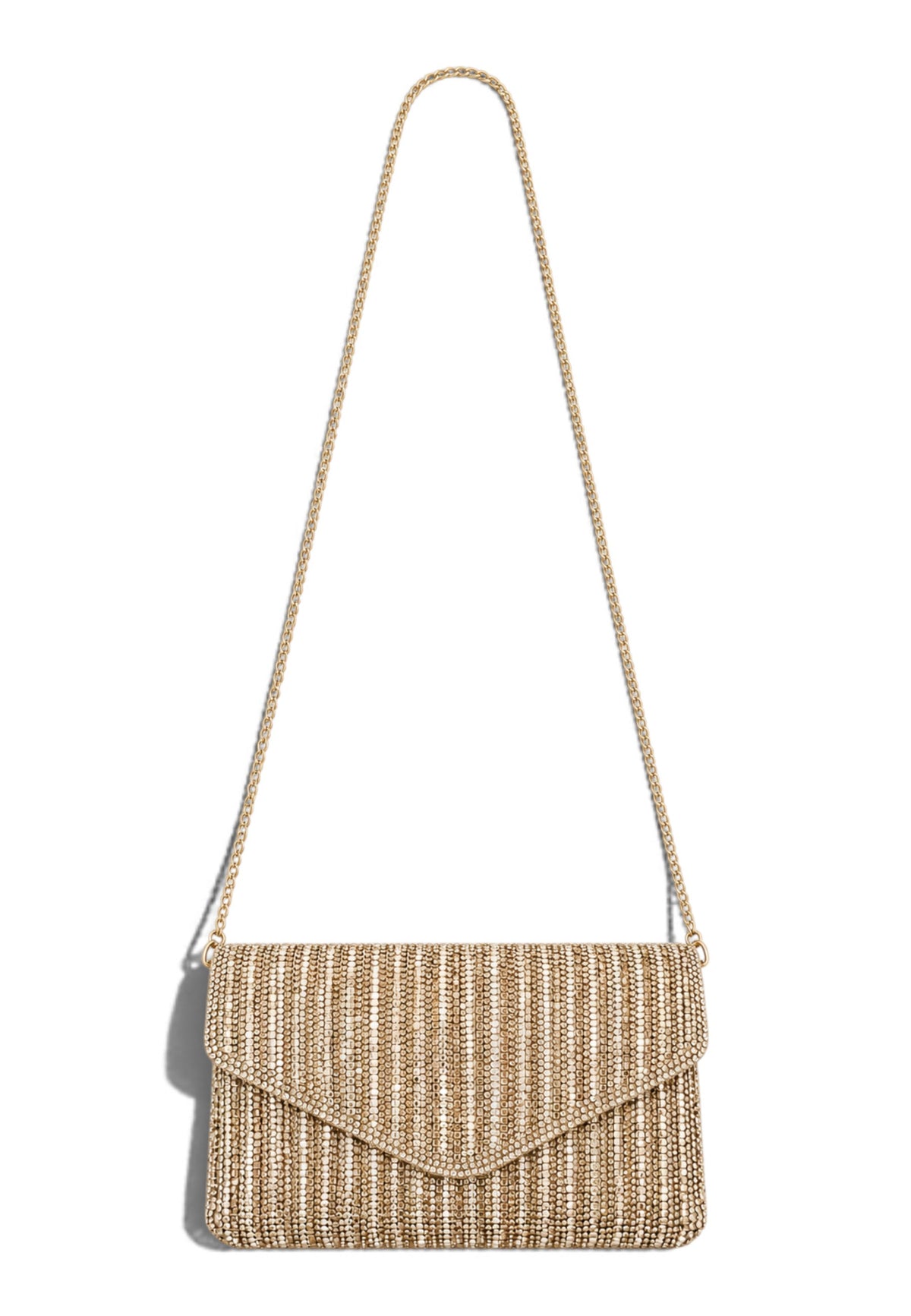 NUNZIA - Borsetta Pochette Strass Oro