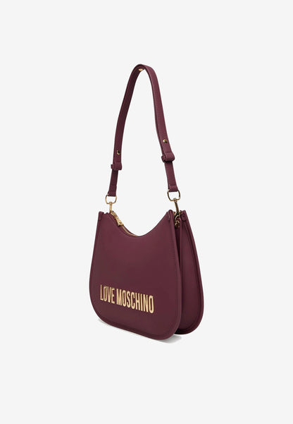 LOVE MOSCHINO - Borsa A Spalla Lettering Soft Touch Vino