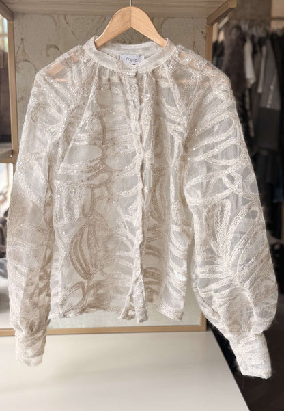 MOTEL - Camicia Paillettes Organza