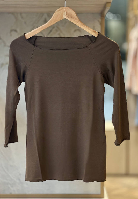 MARYLEY - Maglia Basic Cioccolato