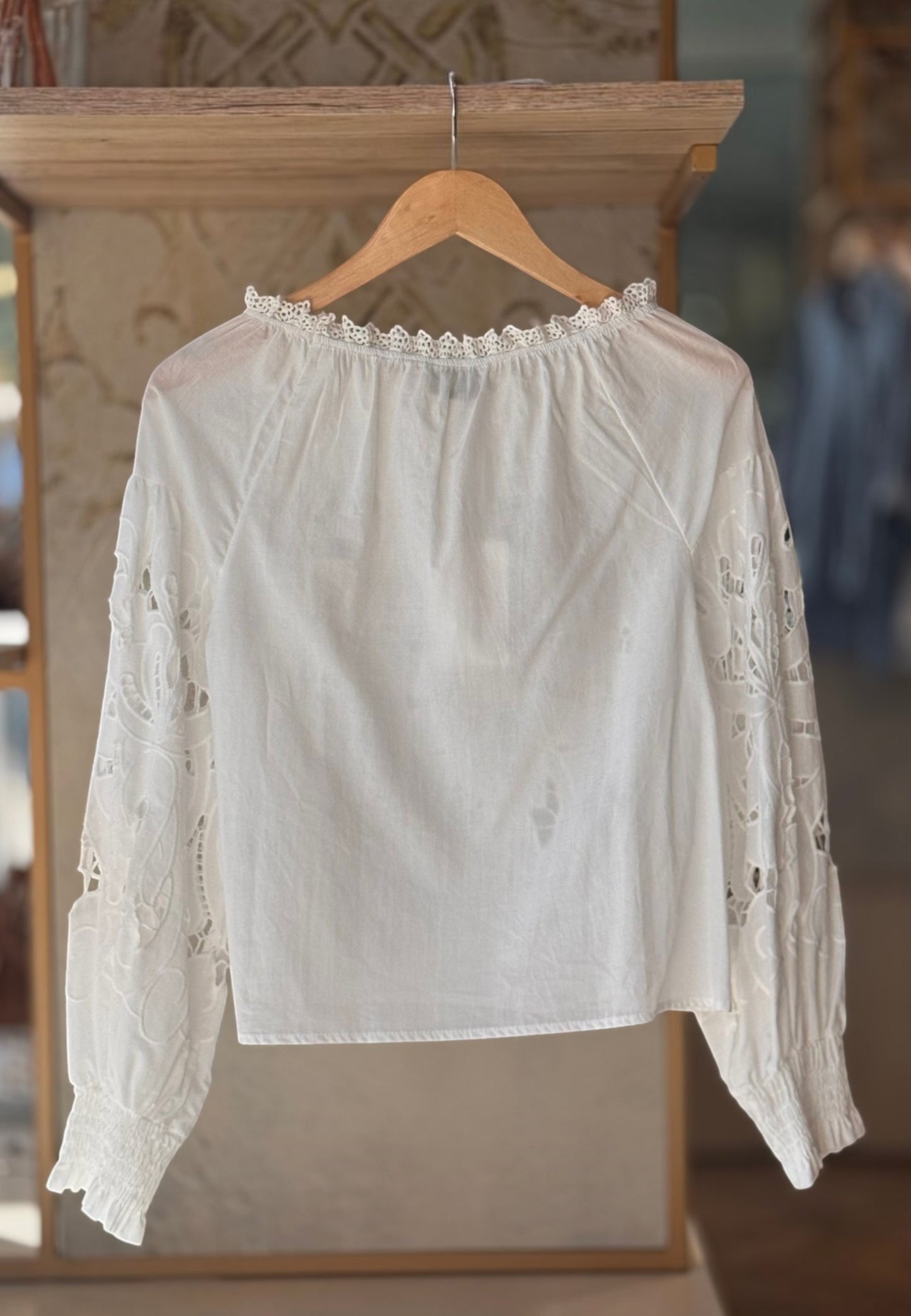MOTEL - Blusa In Pizzo San Gallo Bianco