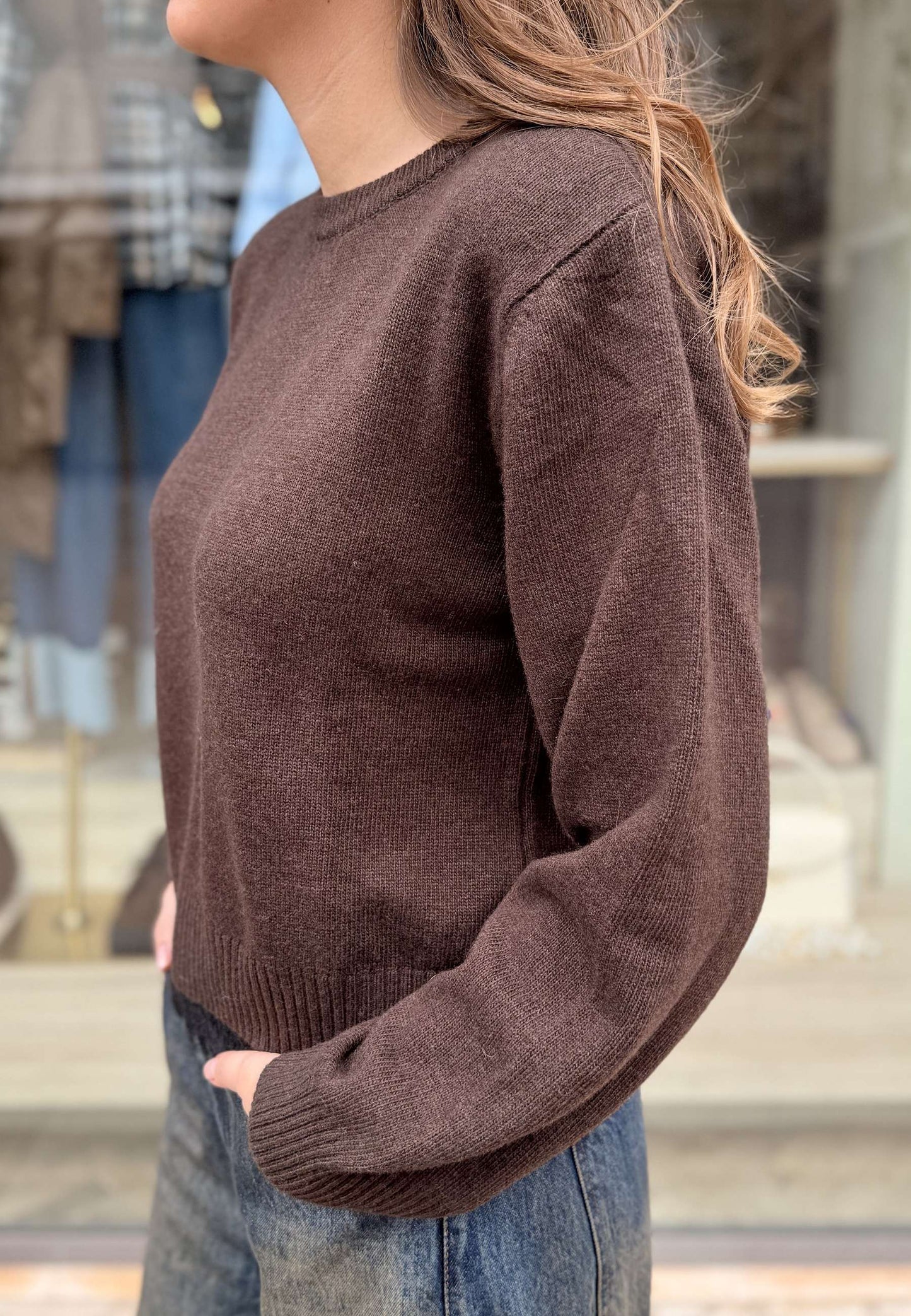 MOTEL - Pullover Lingerie Con Spallina Marrone
