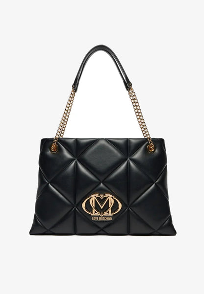 LOVE MOSCHINO - Borsa A spalla Embossed Grande Nero