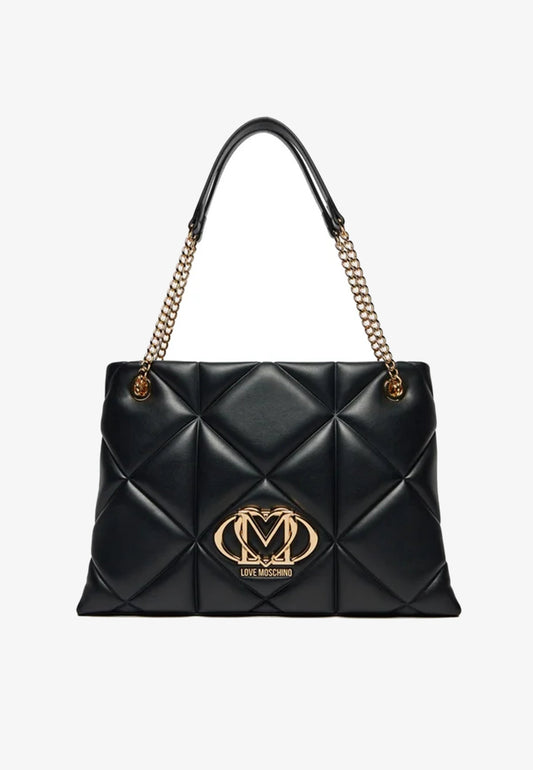 LOVE MOSCHINO - Borsa A spalla Embossed Grande Nero