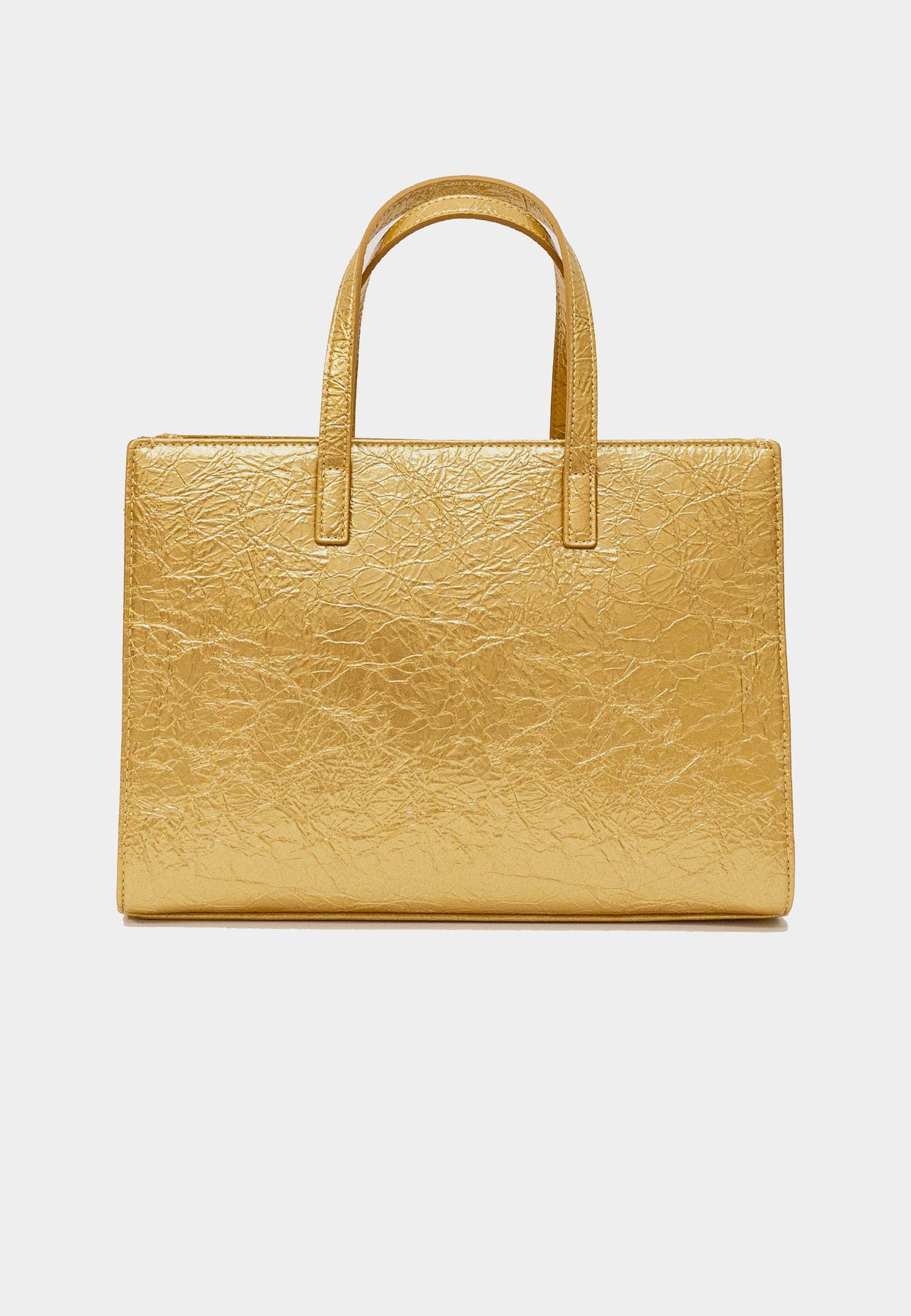 LOVE MOSCHINO - Medium Gold Laminated Shopper