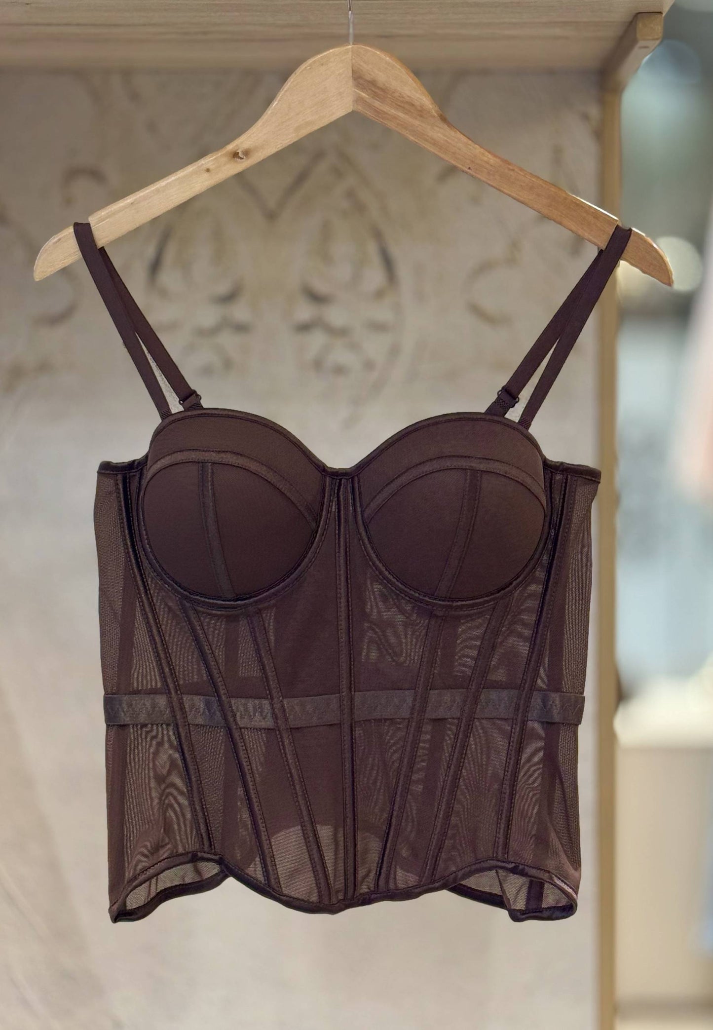 NUNZIA - Corsetto Bustier Marrone