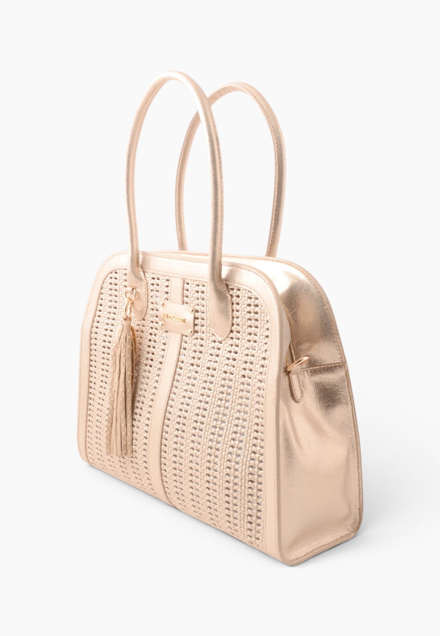 LA CARRIE - Borsa A Mano Intrecciata Oro