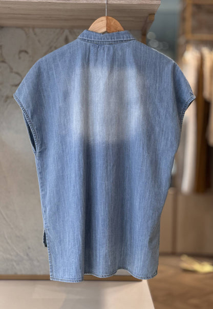 MOTEL - Camicia In Jeans Macramè