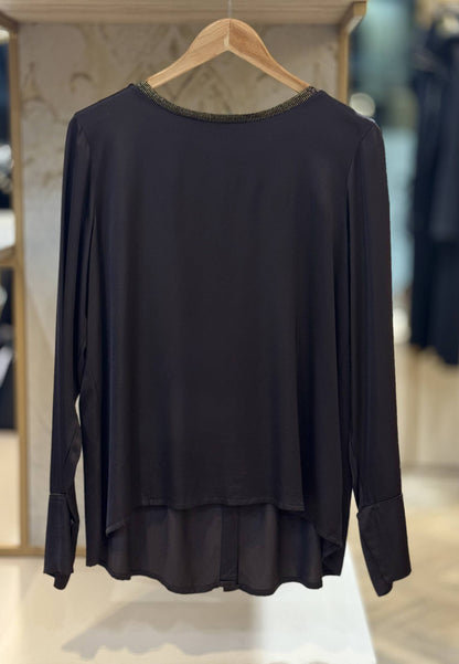 MOTEL - Blusa In Viscosa Manica Lunga Moro