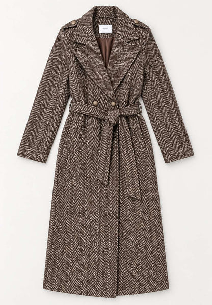 MOTEL - Cappotto Herringbone Moro