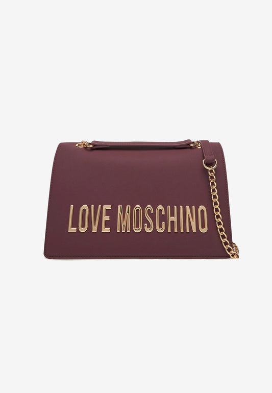 LOVE MOSCHINO - Borsa A Spalla Lettering Soft Touch Vino