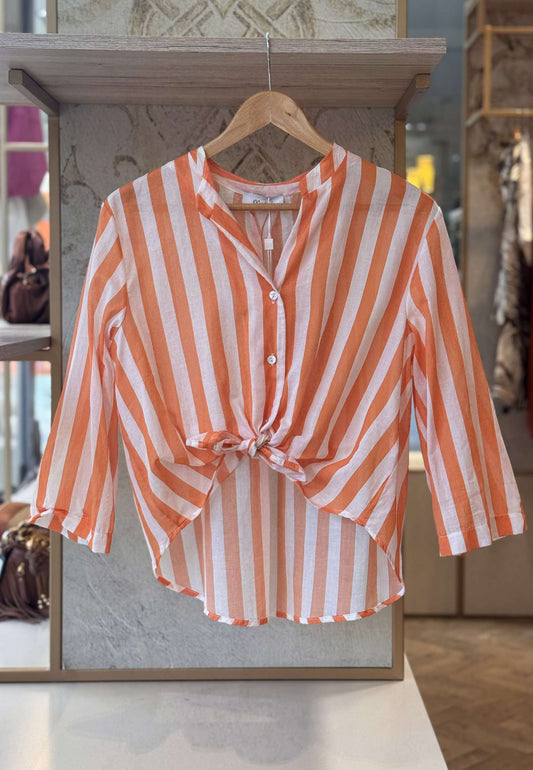 MOTEL - Camicia A Righe Arancione