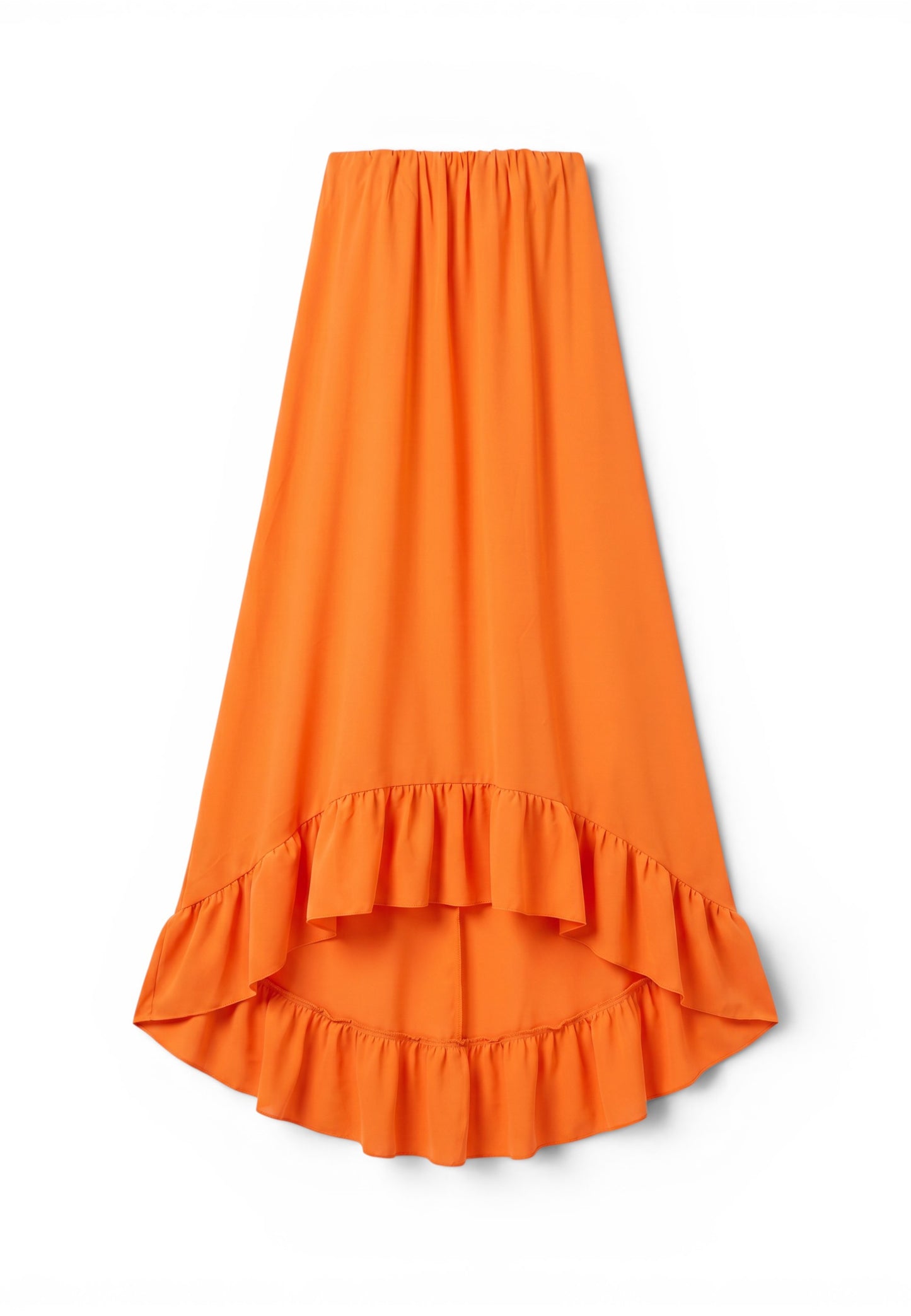 MINERVA - Abito Fascia Asimmetrico con Balza Arancio
