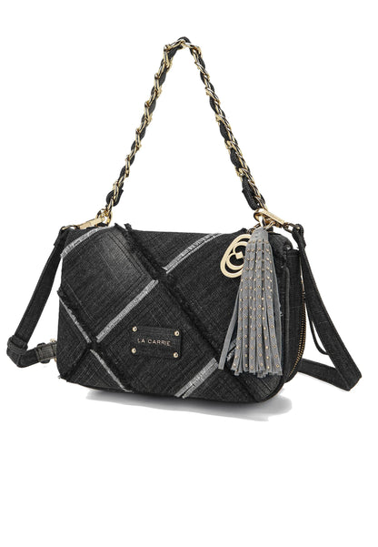 LA CARRIE - Borsa a Spalla In canvas ISABEL CROSS Nero