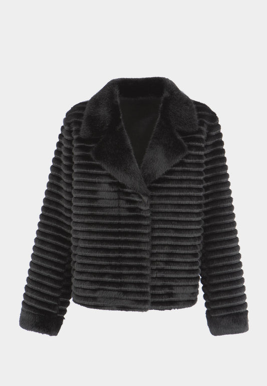 ALEX MAX - Black Faux Fur Jacket