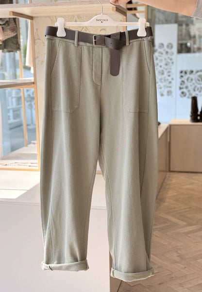 SUSY STAR CURVY - Pantalone Felpa Verde Salvia
