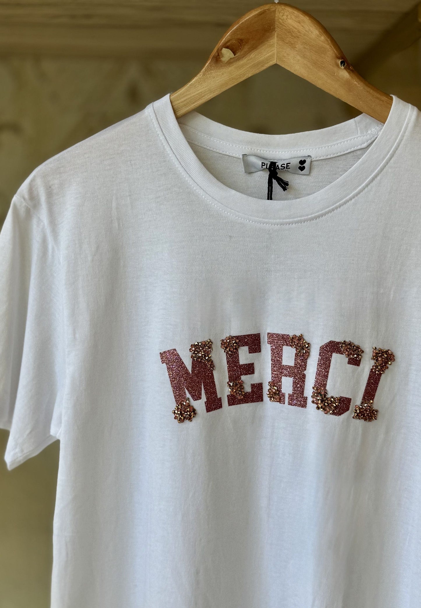 PLEASE - T-shirt Merci Bianco
