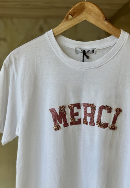 PLEASE - T-shirt Merci Bianco