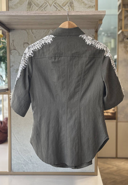 MOTEL - Camicia Army e Pizzo Verde