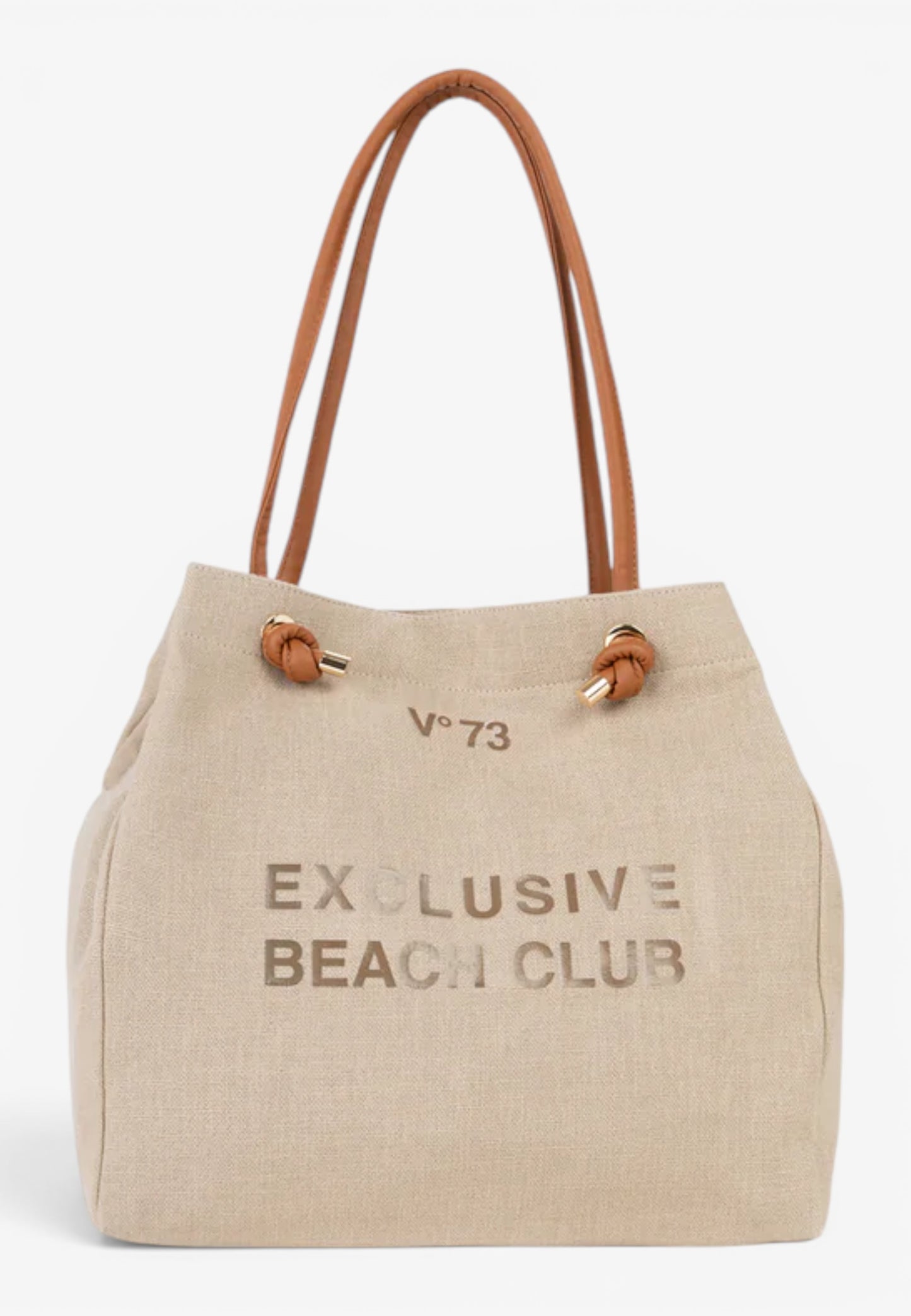 V73 - Shopping Beach Bag Exclusive Naturale/Cuoio