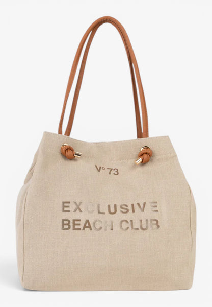 V73 - Shopping Beach Bag Exclusive Naturale/Cuoio