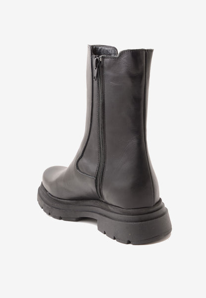 DIVINE FOLLIE - Stivale Bikers Pelle Nero