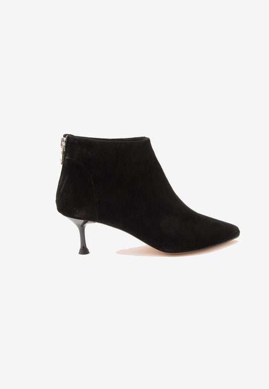 DIVINE FOLLIE - Stivaletto Zip Camoscio Nero