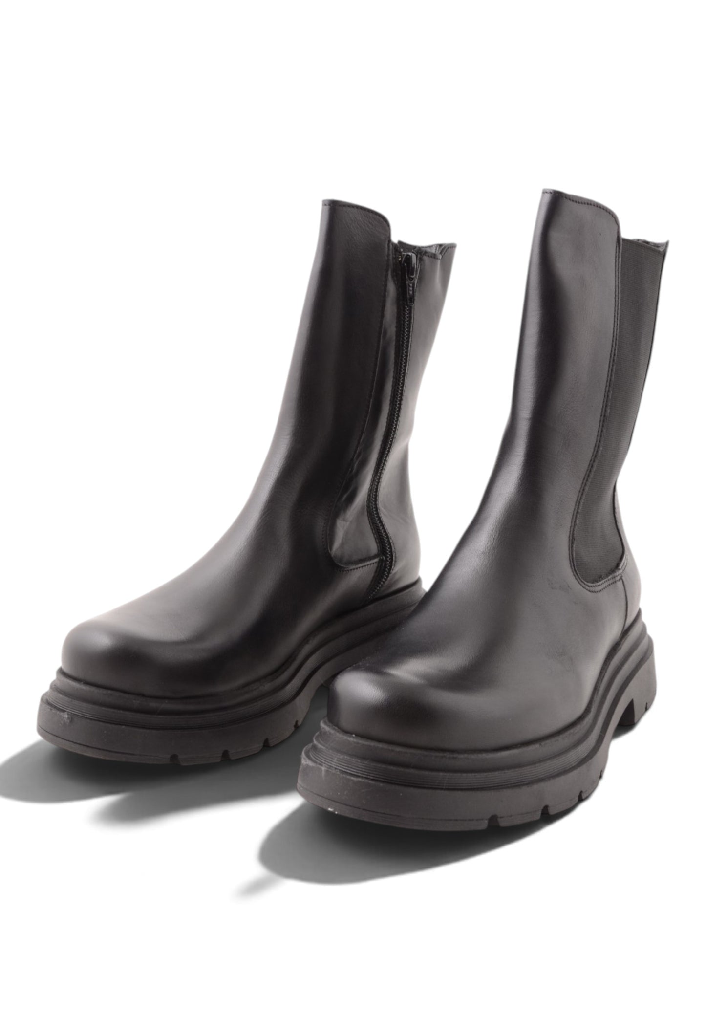 DIVINE FOLLIE - Stivaletto Chelsea In Vera Pelle Nero