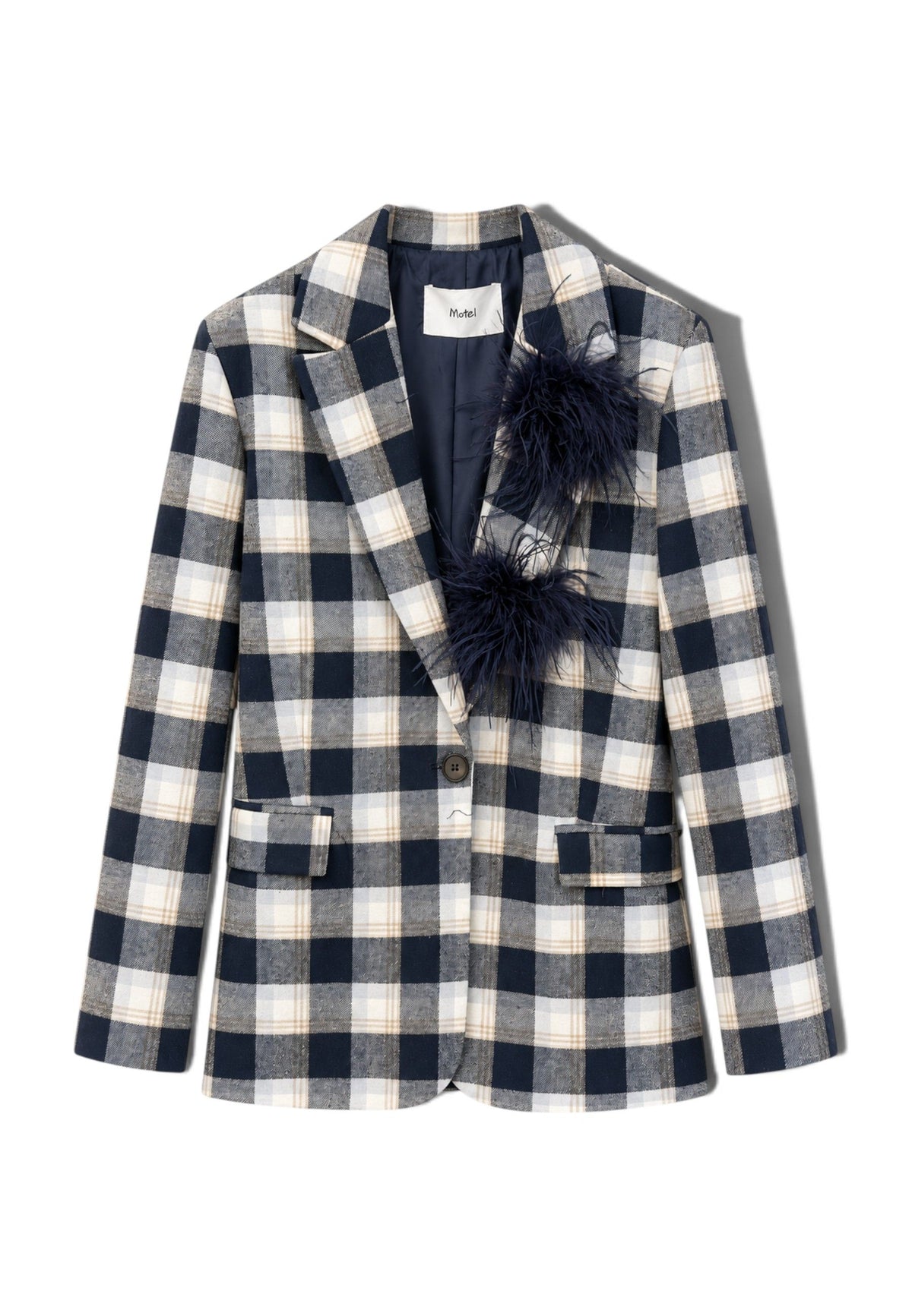 MOTEL - Blazer A Quadri Blu
