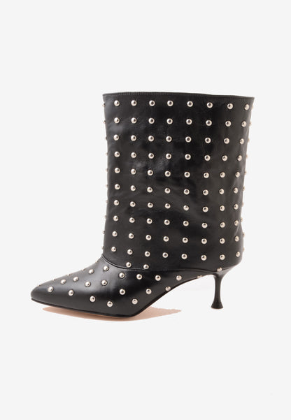 DIVINE FOLLIE - Stivale Nappa con Borchie Nero