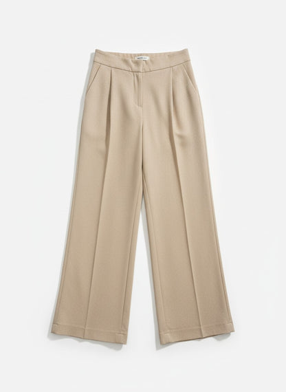 MARYLEY - Pantalone A Palazzo Spinato Sabbia