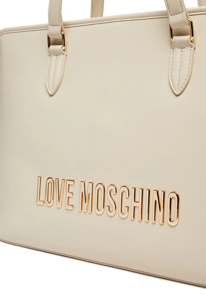 LOVE MOSCHINO - Shopping Bag Lettering Avorio