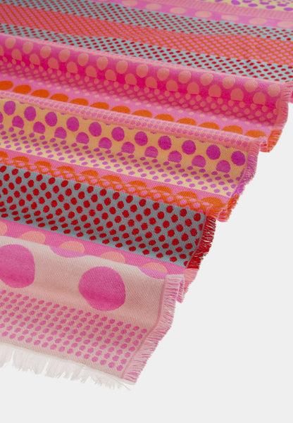 ALEX MAX - Pink Stripes &amp; Polka Dots Scarf