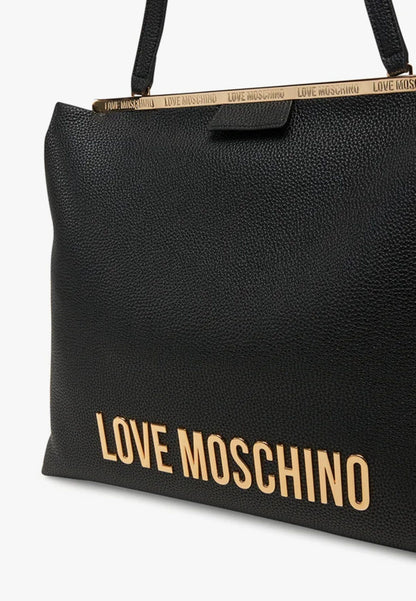 LOVE MOSCHINO - Borsa A Spalla Lettering Grande Nero