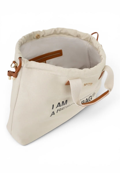 V73 - Shopping Bag Responsible Off White/Cuoio