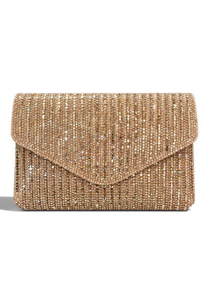 NUNZIA - Borsetta Pochette Strass Oro
