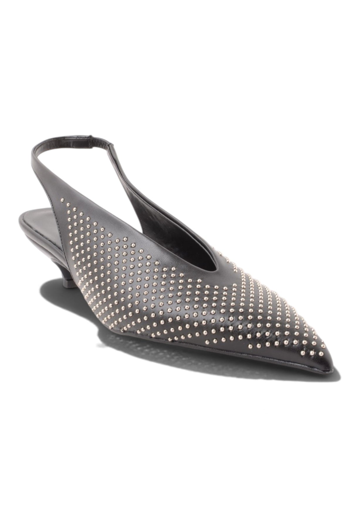 DIVINE FOLLIE - Slingback con Micro-Borchie e Tacco Kitten Nero
