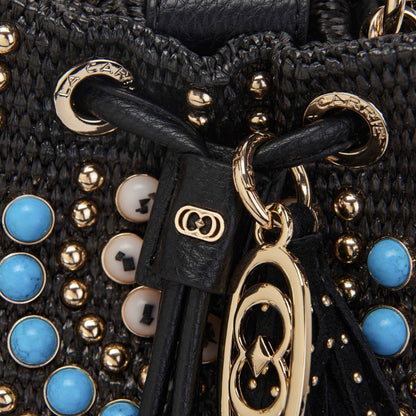 LA CARRIE - Secchiello Raffia Andromeda Nero