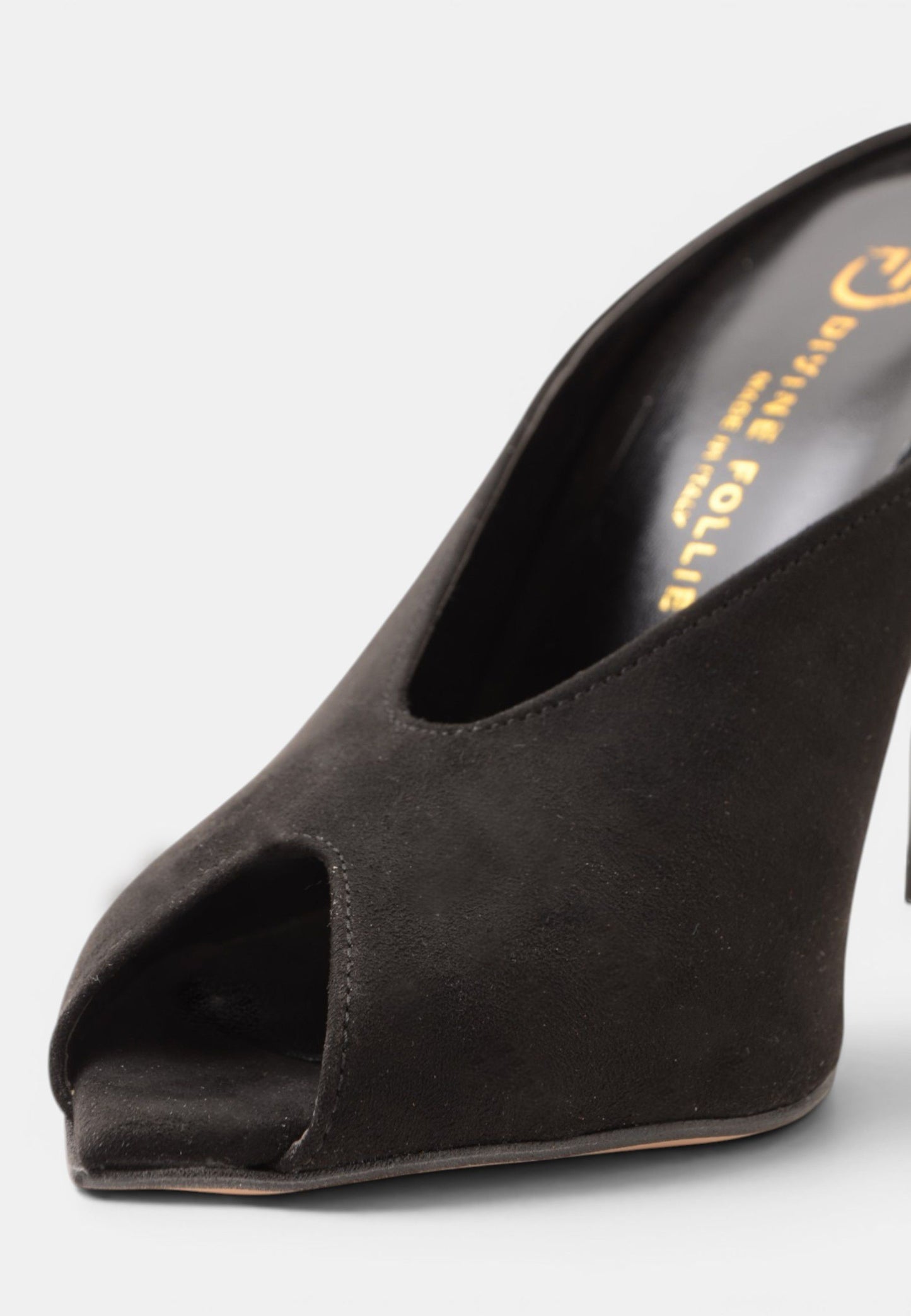 DIVINE FOLLIE - Sabot Camoscio Microfibra Nero