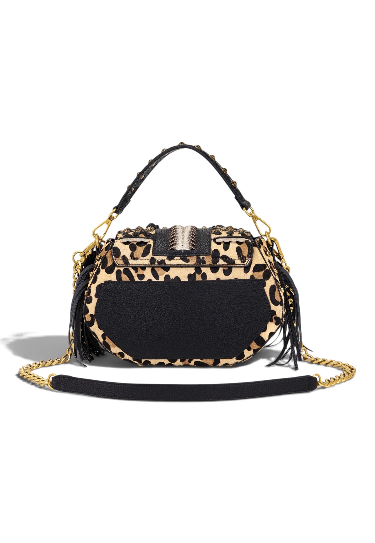 LA CARRIE - Borsa a Mano Jungle Animalier con frange