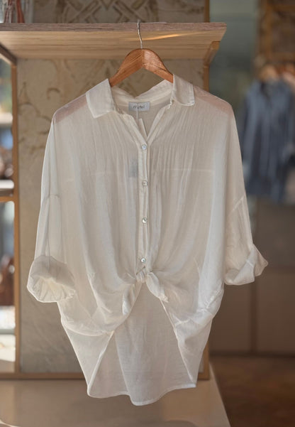 MOTEL - Camicia In Mussola Di Cotone Sbollito