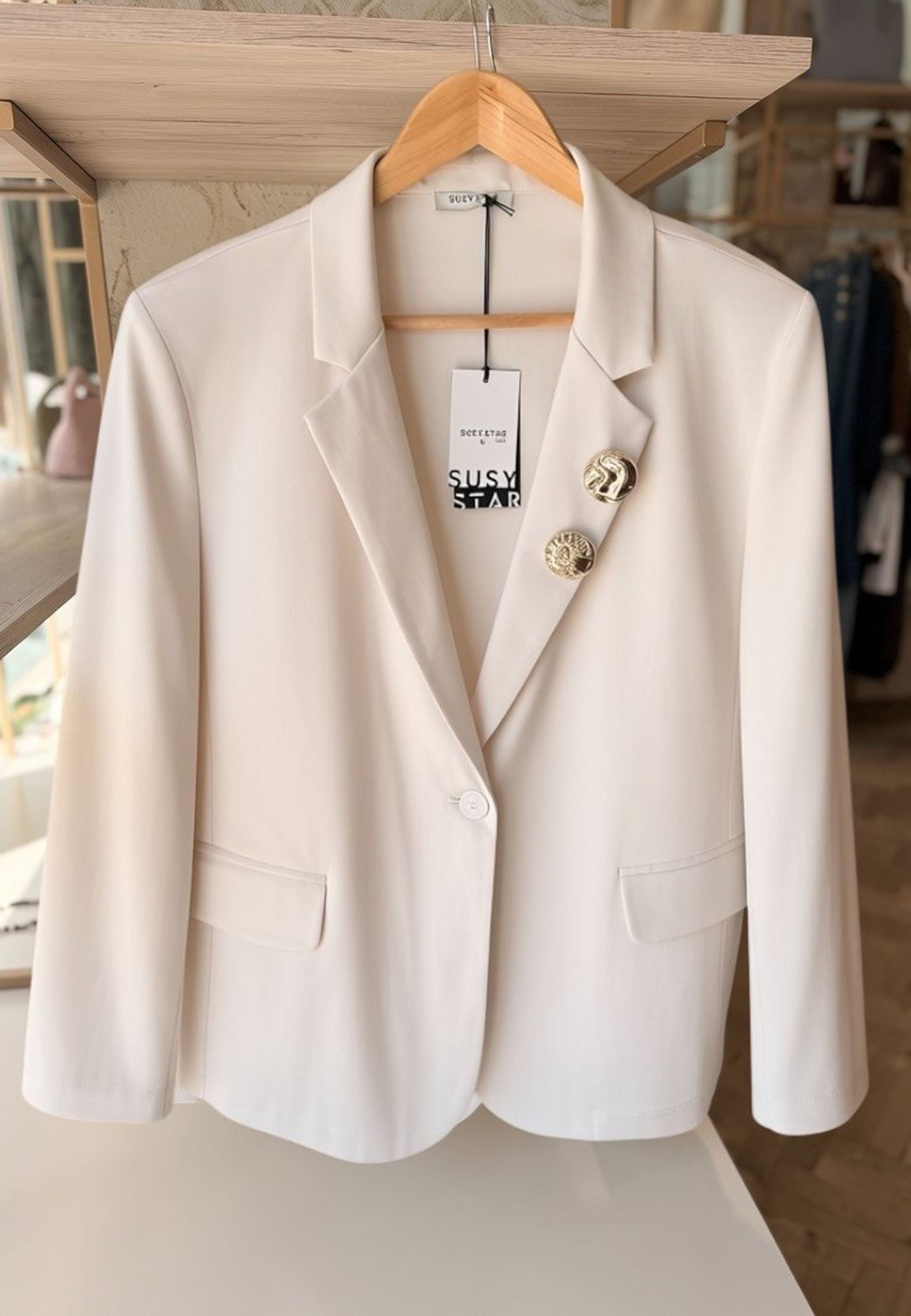 SUSI STAR CURVY - Giacca Spille Gabardina Avorio