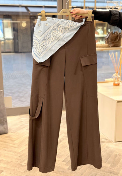 MARYLEY - Pantalone Cargo Bandana Marrone