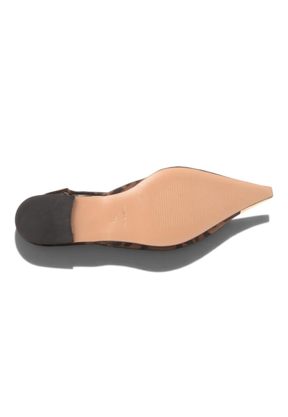 DIVINE FOLLIE - Slingback Flat Leopardate con Punta Dorata