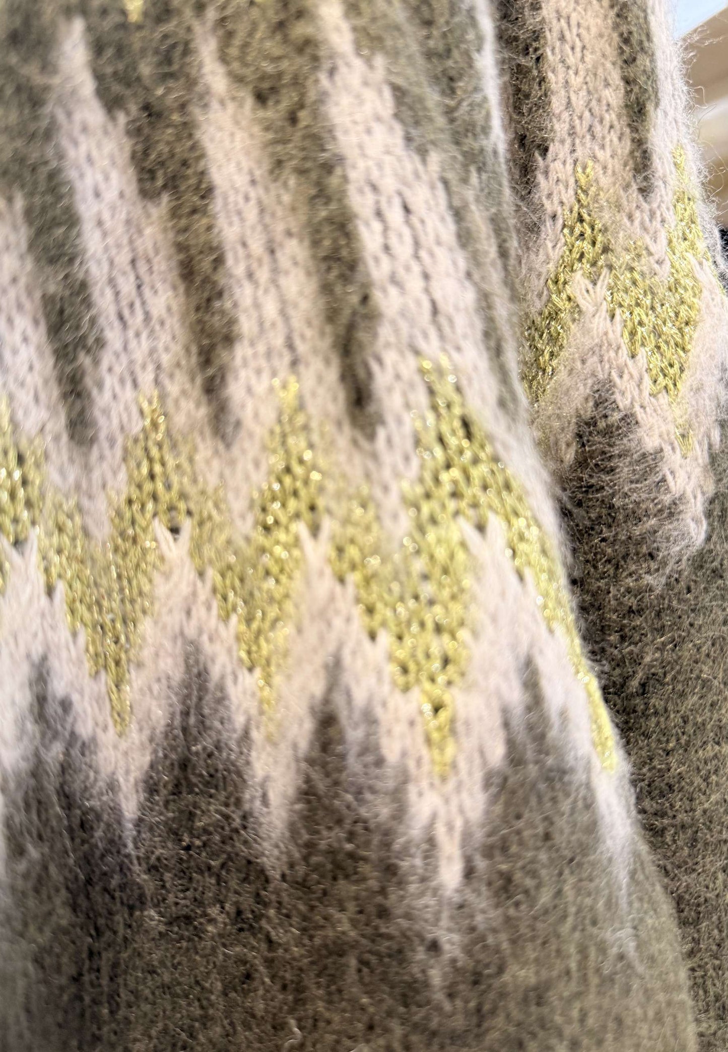 MOTEL - Maglione Girocollo Jacquard Oliva